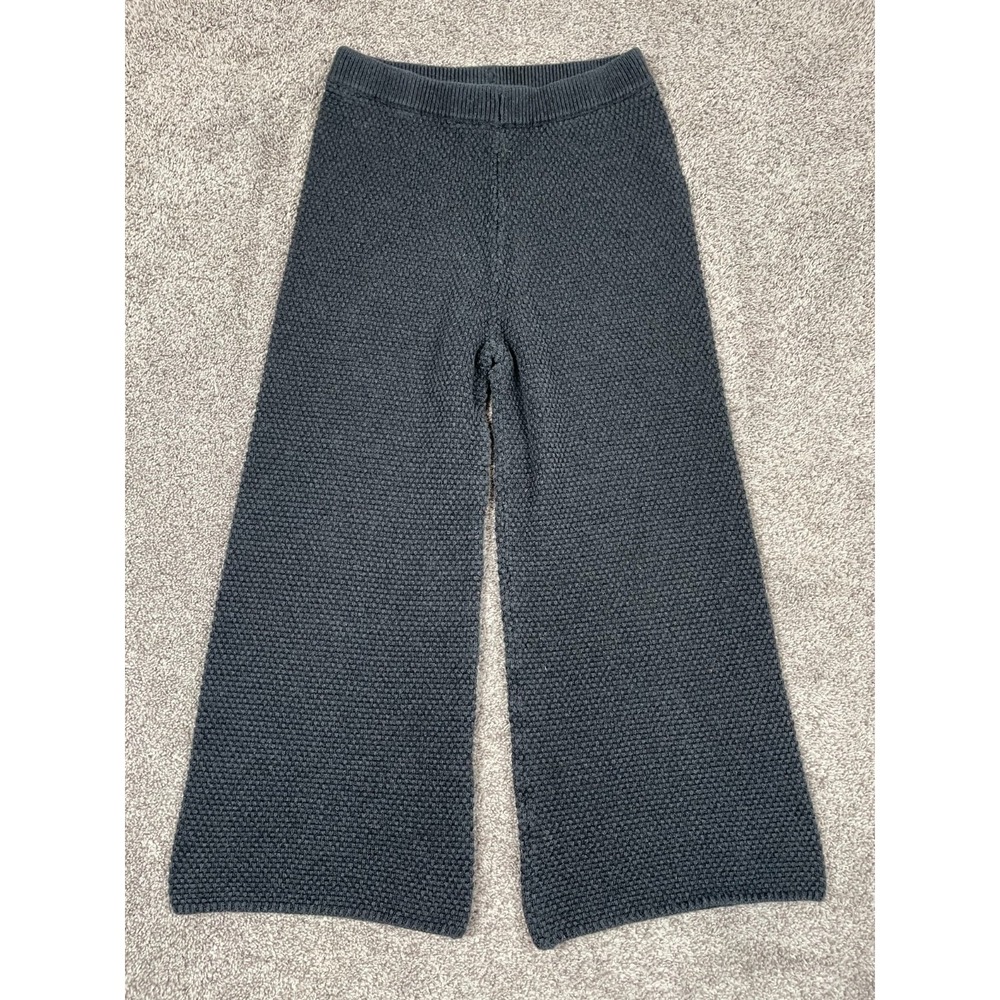 Free People Beach Sweatpants Womens XS Hailee Sweater Knit Gray Wide Leg Waffle
